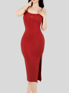 Imagen de Vestido De Mujer Midi Casual Stretch Para Diario Y Salida