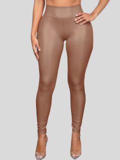 Leggins Moda Elegante Casual Mujer Leginsn Cuero Vinipiel - MALABIS