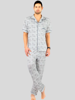 Imagen de Pijama de Hombre de 2 Piezas en conjunto de Pantalón y Camisa