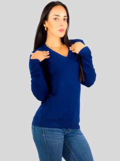 Suéter Mujer Cuello V Sueteres De Punto Dama Sweaters - MALABIS