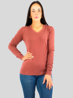 Suéter Mujer Cuello V Sueteres De Punto Dama Sweaters - comprar en línea