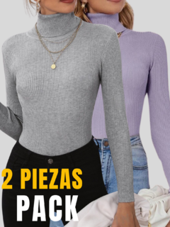 Suéter de Dama Cuello Tortuga Acanalado Stretch: Elegancia y Comodidad - tienda en línea
