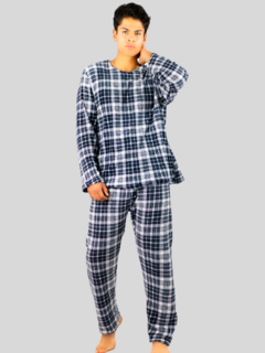 Pijama De Hombre Afelpada de Pantalón y Sudadera Tela Polar Fleece Suave y Ligera