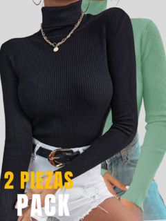 Suéter de Dama Cuello Tortuga Acanalado Stretch: Elegancia y Comodidad - MALABIS