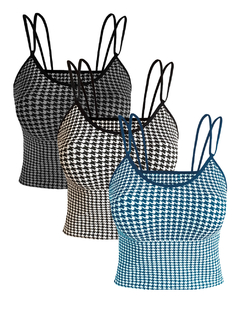 Imagen de Set 3 Tops Mujer Deportivo O Casual Blusa Croptop Tirantes
