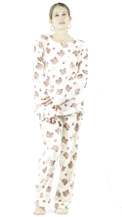 Pijama Afelpada Mujer Polar Pantalón Sudadera Ropa Invierno - comprar en línea
