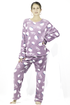 Pijama Afelpada Mujer Polar Pantalón Sudadera Ropa Invierno - MALABIS