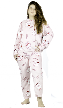 Pijama Afelpada Mujer Polar Pantalón Sudadera Tallas Extras
