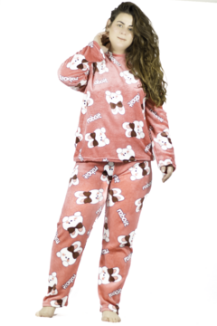 Pijama Afelpada Mujer Polar Pantalón Sudadera Tallas Extras - MALABIS
