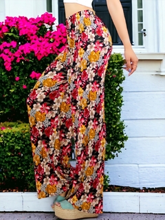 Imagen de Pantalones de pierna ancha con estampado de Cintura Elástica