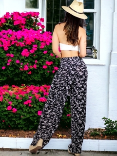 Pantalones de pierna ancha con estampado de Cintura Elástica - comprar en línea