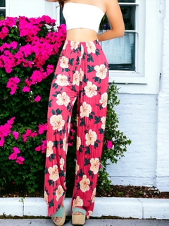 Pantalones de pierna ancha con estampado de Cintura Elástica en internet