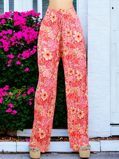 Pantalones de pierna ancha con estampado de Cintura Elástica en internet