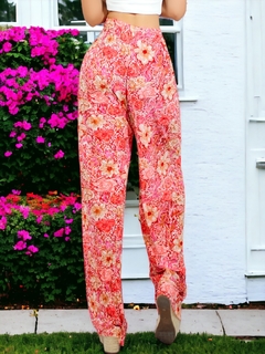 Pantalones de pierna ancha con estampado de Cintura Elástica - comprar en línea