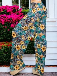 Pantalones de pierna ancha con estampado de Cintura Elástica - comprar en línea