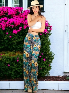 Imagen de Pantalones de pierna ancha con estampado de Cintura Elástica