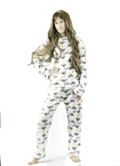 Pijama Afelpada Mujer Polar Pantalón Sudadera Ropa Invierno - comprar en línea