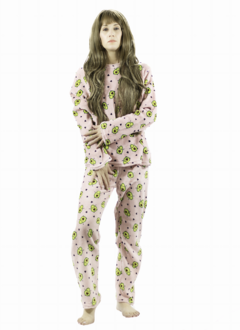 Pijama Afelpada Mujer Polar Pantalón Sudadera Ropa Invierno - tienda en línea