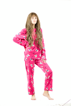 Pijama Afelpada Mujer Polar Pantalón Sudadera Ropa Invierno - tienda en línea