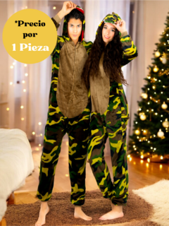 Imagen de Pijama Mameluco Adultos Y Niño Tela Polar Fleece de Invierno Pijamas Familiares