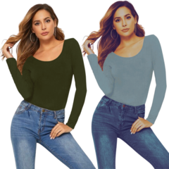 Set 2 Blusas Mujer Manga Larga Interior Térmico - tienda en línea