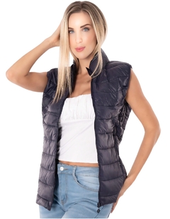 Chaleco Ligero Para Dama, Acolchonado Cuello alto, Ligero, Con Cremallera, Chaleco Basico Puffer Acolchado Para Dama - MALABIS