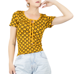 Pack de 2 Blusa de Mujer con Amarre en Cuello y Estampado Súper Stretch - tienda en línea