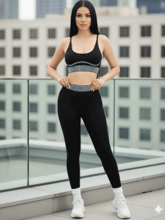 Imagen de Conjunto Mujer 2 Piezas Legging y Top A Juego Deportivo o Casual