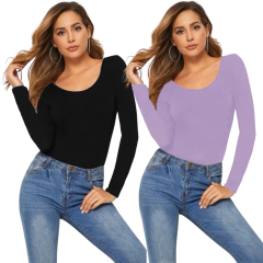 Set 2 Blusas Mujer Manga Larga Interior Térmico