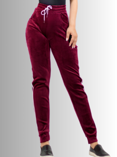 Pantalones Deportivos Mujer de terciopelo y cintura alta Pants Dama con cordón - tienda en línea