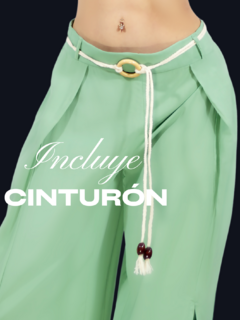 Pantalones palazzo anchos de pierna ancha para mujer, pantalones sólidos con volantes y cinturón decorativo - tienda en línea