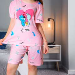 Pijama De Short Y Playera Mujer Ropa De Dormir Aesthetic