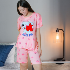 Pijama De Short Y Playera Mujer Ropa De Dormir Aesthetic