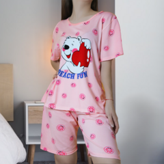Pijama De Short Y Playera Mujer Ropa De Dormir Aesthetic - comprar en línea