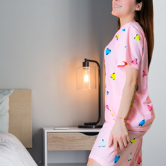 Pijama De Short Y Playera Mujer Ropa De Dormir Aesthetic