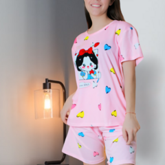 Pijama De Short Y Playera Mujer Ropa De Dormir Aesthetic en internet