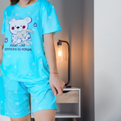 Pijama De Short Y Playera Mujer Ropa De Dormir Aesthetic