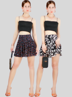 FALDA SHORT DE MUJER CASUAL DE ESTAMPADO FLORAL