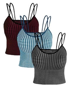 Set 3 Tops Mujer Deportivo O Casual Blusa Croptop Tirantes - comprar en línea