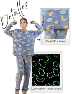 Imagen de Pijamas de Invierno Mujer Tela Polar Navidad Afelpada Ropa Térmica Polar Fleece Flanel Cosplay Disfraz
