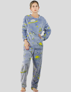 Pijamas de Invierno Mujer Tela Polar Navidad Afelpada Ropa Térmica Polar Fleece Flanel Cosplay Disfraz en internet
