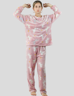 Pijamas de Invierno Mujer Tela Polar Navidad Afelpada Ropa Térmica Polar Fleece Flanel Cosplay Disfraz en internet