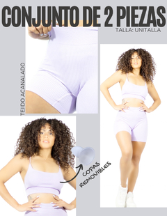 Imagen de Conjunto Deportivo Mujer Short Biker Top Stretch Fit Push Up