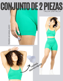 Conjunto Deportivo Mujer Short Biker Top Stretch Fit Push Up en internet