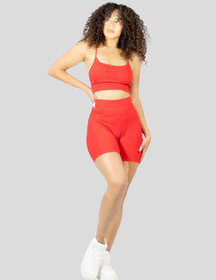 Conjunto Deportivo Mujer Short Biker Top Stretch Fit Push Up