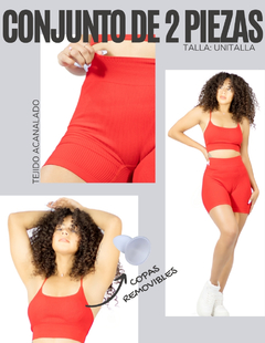 Conjunto Deportivo Mujer Short Biker Top Stretch Fit Push Up - tienda en línea