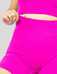 Conjunto Deportivo Mujer Short Biker Top Stretch Fit Push Up