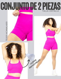 Imagen de Conjunto Deportivo Mujer Short Biker Top Stretch Fit Push Up