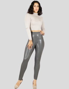 Leggins Moda Elegante Casual Mujer Mallones Cuero Vinipiel - tienda en línea