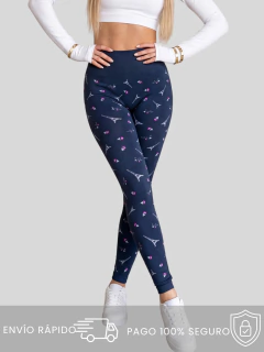 Leggings Deportivos Mujer Cintura Alta Estampado París | Unitalla Elástica